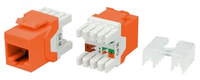 Вставка Keystone Jack RJ-45(8P8C) категория 5e оранжевая 432636 Hyperline
