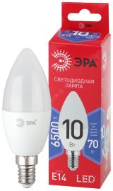 Лампа светодиодная LED B35-10W-865-E14 R (диод, свеча, 10Вт, хол, E14) (10/100/3500) Б0045337 ЭРА