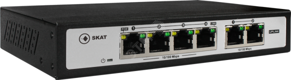 Коммутатор неуправляемый 6 портов RJ45 10 100 Мб/с PoE 65Вт 2030 Бастион