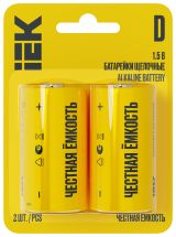 Батарейка щелочная Alkaline LR20/D (2шт/блистер) IEK ABT-LR20-OP-L02 IEK