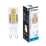 Лампа светодиодная LED 5вт 230в G9 дневной капсульная 25771 FERON