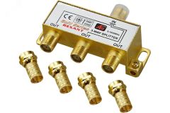 Делитель ТВ х 3 + 4шт. F BOX 5-1000 МГц GOLD, 05-6102-1 REXANT