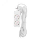 Удлинитель STANDARD 2 гнезда, 3 м, 3х1,0 мм2, с/з, белый 13-4004 REXANT