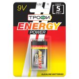 Батарейка Трофи 6LR61-1BL ENERGY POWER Alkaline (12/96/6144) C0034928 ЭРА