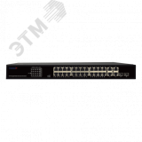 Коммутатор неуправляемый TRASSIR с24 PoE портами (10/100/1000 Мбит/с Base-T PoE port),и 2 Combo портами (10/100/1000 Мбит/с Base-T), 2 Uplink (10/100/1000 Мбит/с Base-T). УТ-00057605 TRASSIR