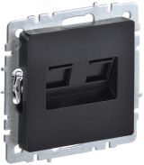 BRITE Розетка компьютерная двойная RJ45 кат.6 РК11-2-БрЧ черный IEK BR-K20-2-K02 IEK