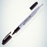 Маркер перманентный двухсторонний Multi Marker Twin черный, пулевидный, 2мм/1мм Б0048242 Crown