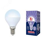 Лампа светодиодная LED-G45-9W/DW/E14/FR/NR Форма шар, матовая. Серия Norma. Дневной белый свет (6500K). Картон. ТМ Volpe UL-00003824 Uniel