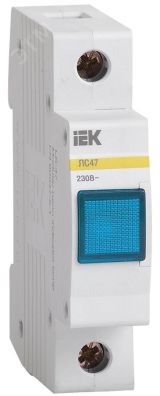 Лампа сигнальная DIN 1P синяя неон ЛС-47 MLS10-230-K07 IEK