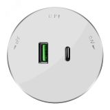 MultiTrack Розетка 2хUSB (тип А+С) 18Вт, 5В/3А Белый MTK13003W Systeme Electric