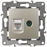 Розетка комбинированная RJ45+TV, Эра12, шампань, 12-3110-04 Б0027444 ЭРА