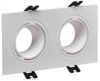 LIGHTING Светильник 4102 встраиваемый под лампу 2хMR16 квадрат пластиковый белый IEK LT-UVB0-4102-GU05-2-K01 IEK