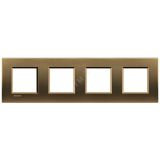 LivingLight Рамка прямоугольная 4 поста Бронза LNA4802M4BZ BTicino