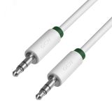 Кабель аудио Jack 3.5 мм на Jack 3.5 мм, 0.25 м., белый, ультрагибкий 1000615911 Greenconnect