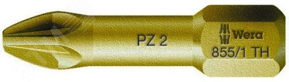 Бита торсионная 855/1 TH PZ экстратвердые хвостовик 1/4 C 6.3 PZ 2 x 25 мм WE-056915 Wera