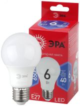 Лампа светодиодная LED A60-6W-865-E27 R (диод, груша, 6Вт, хол, E27) (10/100/1500) Б0045322 ЭРА