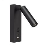 Светильник SP-BED-CHARGE-S60x125-3W Warm3000 (BK, 20 deg, 230V, USB-A, USB-C) (Arlight, IP20 Металл, 3 года) 029629(1) Arlight