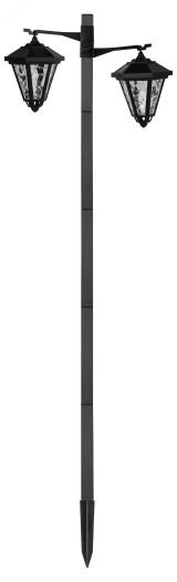 Светильник уличный на солнечной батарее высота 1,4 м 2 LED ERASF23-28 ЭРА Б0062366 ЭРА
