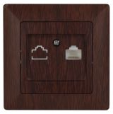 Розетка информационная RJ45, СУ, Solo, венге, 4-303-10 Б0043387 ЭРА