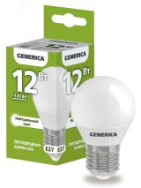 Лампа светодиодная G45 шар 12Вт 230В 4000К E27 GENERICA LL-G45-12-230-40-E27-G IEK