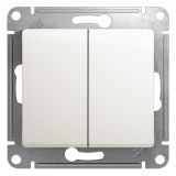 GLOSSA Выключатель двухклавишный схема 5 перламутр в рамку GSL000651 Systeme Electric