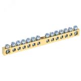 Шина PEN ''земля-ноль'' 6х9 мм 14х1 (14 группхкрепеж по центру), REXANT 11-2361 REXANT