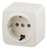 Розетка 2P+E Schuko, 16A-250В, ОУ, Polo, сл.кость, 3-202-02 Б0036127 ЭРА