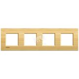 LivingLight Рамка прямоугольная 4 поста Бамбук LNA4802M4LBA BTicino