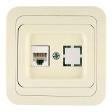 Mimoza Розетка компьютерная CAT5e + гнездо бежевая 25035 Makel
