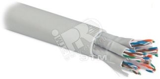 Витая пара. неэкранированная U/UTP. категория 5. 24 пары (4 пары (24 AWG)х6). одножильный (solid). каждый 4х парник - LSZH оболочка. LSZH нг(C)-HF. –20C – +60C. серый 46947 Hyperline