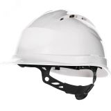 Каска защитная QUARTZ UP IV белого цвета с храповым механизмом с вентиляцией QUARUP4BC Delta Plus