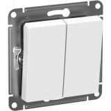 ATLASDESIGN AQUA Выключатель 2-клавишный, IP44, сх.5, 10АХ, механизм, БЕЛЫЙ ATN440151 Systeme Electric