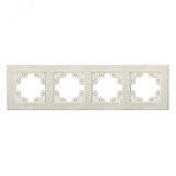 Рамка фактурная 4 поста универсальная UNIVersal серия Афина слоновая кость (ivory) (еврослот) A10046-I UNIVersal