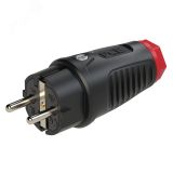 Вилка каб 16А/250V/2P+E/IP44 корпус черный, маркер красный 00-00026606 PCE