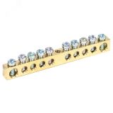 Шина PEN ''земля-ноль'' 6х9 мм 10х1 (10 группхкрепеж по центру), REXANT 11-2359 REXANT