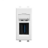 Avanti USB 3.0 розетка ''Белое облако'' модульная, тип А-А, 1 модульная 4400301 DKC