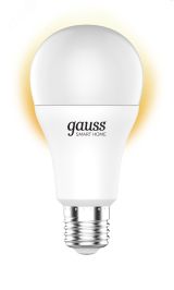 Лампа светодиодная умная 10 Вт 1055 лм 2700К AC 220-240В E27 А60 (груша) Управление по Wi-Fi, диммируемая Smart Home Gauss 1070112 GAUSS