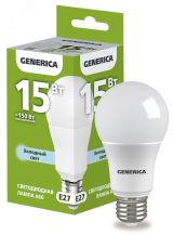 Лампа светодиодная A60 груша 15Вт 230В 6500К E27 GENERICA LL-A60-15-230-65-E27-G IEK