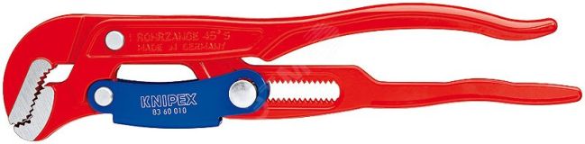 Ключ трубный 1 S-образные тонкие губки с быстрой регулировкой 42 мм (1 5/8) L-330 мм красный Cr-V многоэтапная закалка в масле KN-8360010 KNIPEX