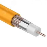 Кабель коаксиальный RG-6U+Cu нг(А)-HF, Cu/Al/Cu, 64%, 75Ом, бухта 100 м, оранж, REXANT 01-2654 REXANT