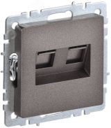 BRITE Розетка компьютерная двойная RJ45 кат.6 РК11-2-БрТБ темная бронза IEK BR-K20-2-K45 IEK