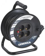 Удлинитель силовой  УК20 с термозащитой 4 места 2P+PE/20м 3х1.0мм2 GENERICA WKP10-10-04-20-G IEK