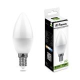 Лампа светодиодная LED 7вт E14 белый матовая свеча 25476 FERON