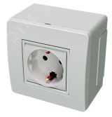 Коробка для миниканалов с силовой розеткой коричневая 10482B DKC