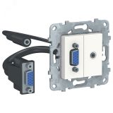 Розетка UNICA NEW HD15+Minijack белый