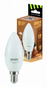 Лампа светодиодная LED 12Вт E14 3000K свеча 230/50 5038509 ФАZА