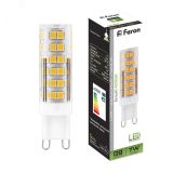 Лампа светодиодная LED 7вт 230в G9 белый капсульная 25767 FERON