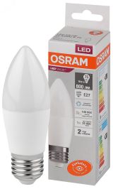 Лампа светодиодная LED 10 Вт E27 6500К 800Лм свеча 220 В (замена 75Вт) OSRAM 4058075579590 LEDVANCE
