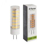 Лампа светодиодная LED 7вт 230в G4 белый капсульная 25864 FERON