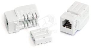 Вставка Keystone Jack RJ-45(8P8C) категория 6A 110 IDC заделка с помощью NE-TOOL белая 47013 Hyperline